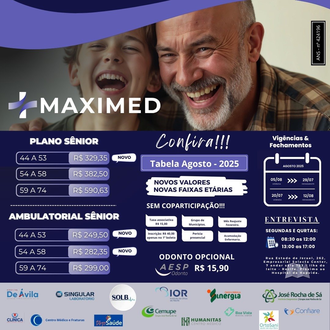 Tabela de Preço Maximed