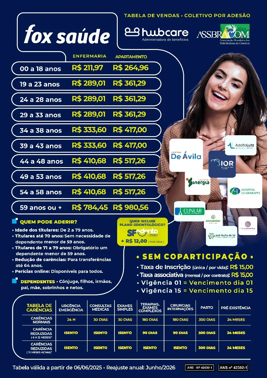 tabela de preço fox saúde